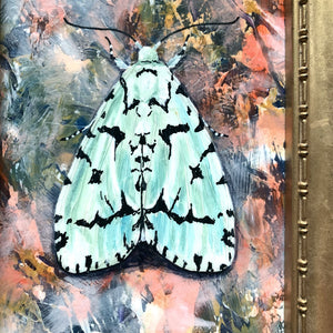 green marcel moth painting detail