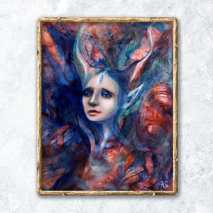 Our Hearts are Tangled Tides mystical elf portrait fine art print