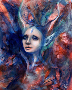 Our Hearts are Tangled Tides mystical elf portrait fine art print