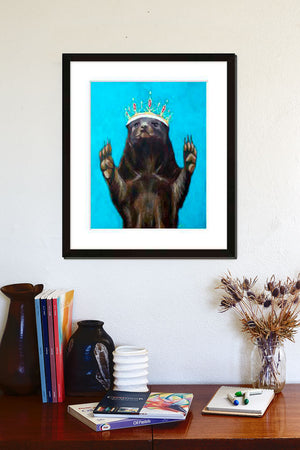 queen honey badger art print framed 11x14