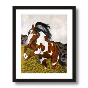 horse art print framed 11x14
