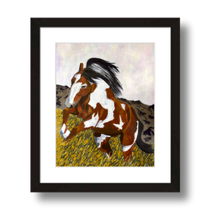 horse art print framed 8x10