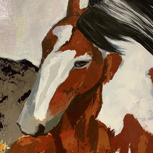 horse animal painting texture detail