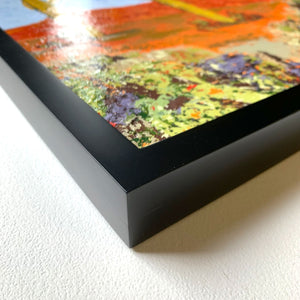 landscape painting cactus desert black frame detail