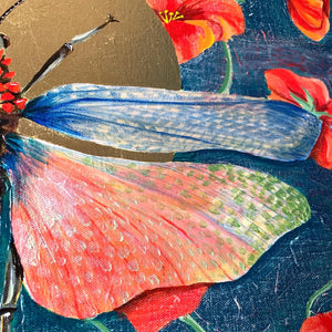 locust poppy painting wing detail poison garden by aimee schreiber