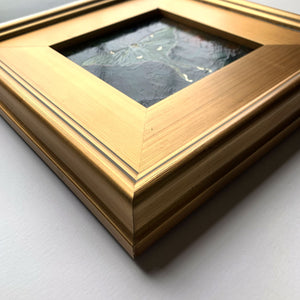 luna moth painting gold leaf frame detail