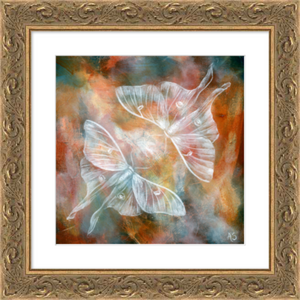 Mirror III Ethereal Luna Moth Small Fine Art Print Framed 10x10 inches by Aimee Schreiber