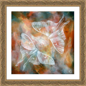 Mirror III Ethereal Luna Moth Medium Fine Art Print Framed 16x16 inches by Aimee Schreiber