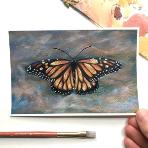 Monarch Butterfly poetry Postcard painting by Aimee Schreiber