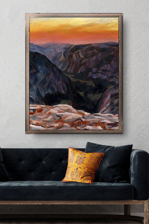 painting of mountains wall art yosemite sunrise