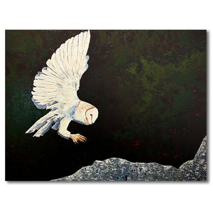 owl painting on large canvas