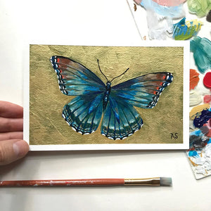 "Late Summer" Butterfly Painting Poetry Postcard 4x6