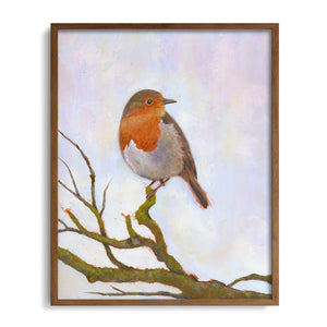 robin bird art print framed