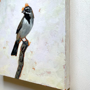 black-throated sparrow acrylic bird painting canvas edge