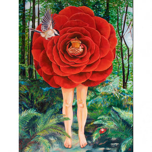 surreal art print red flower root chakra unframed