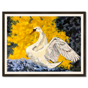 swan art print matted framed 30x40