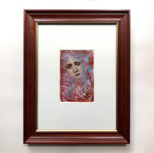 we are unfathomed depths emotional art contemporary acrylic painting in vintage wood frame by Aimee Schreiber