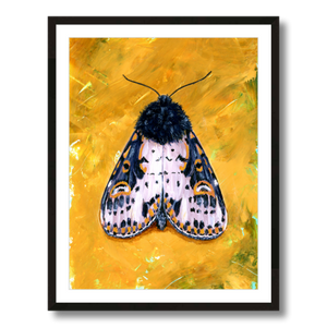 yellow spanish moth art print framed 18x24