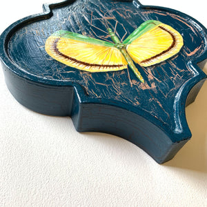 yellow umbrella stick insect painting side detail