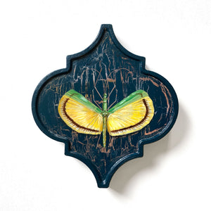 yellow umbrella stick insect painting