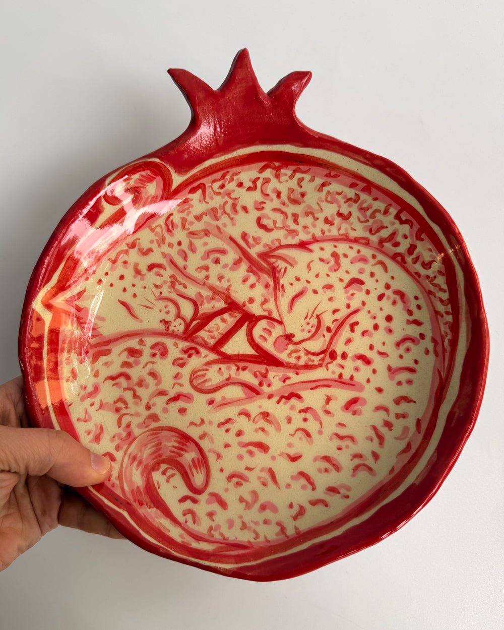 "Pomegranate Cat Platter" by Mo Golden