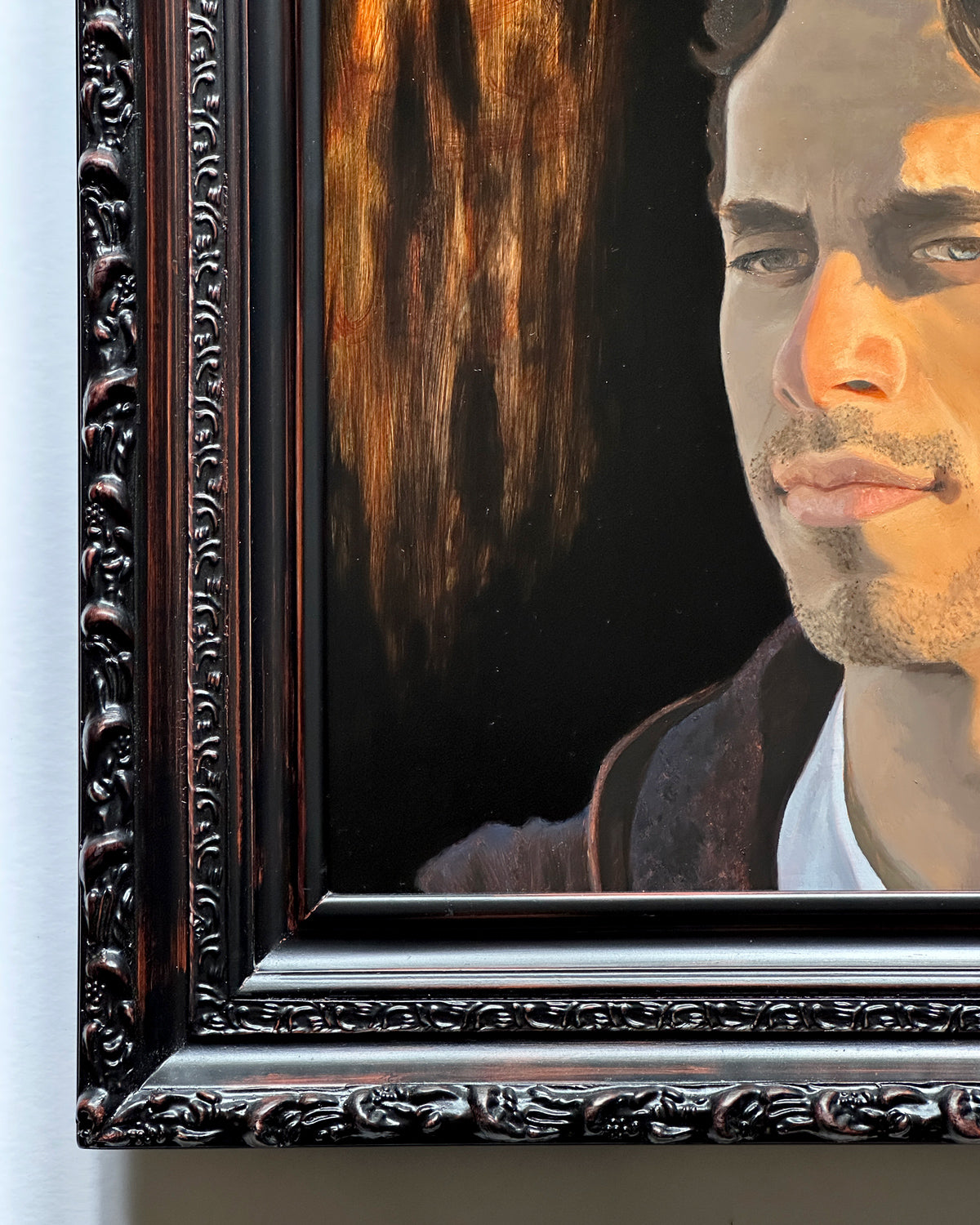 Oil painting by Danny Schreiber frame detail