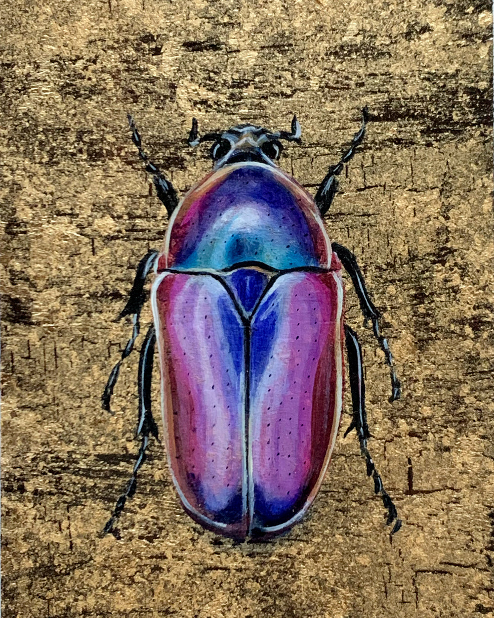 purple jewel beetle aether element painting