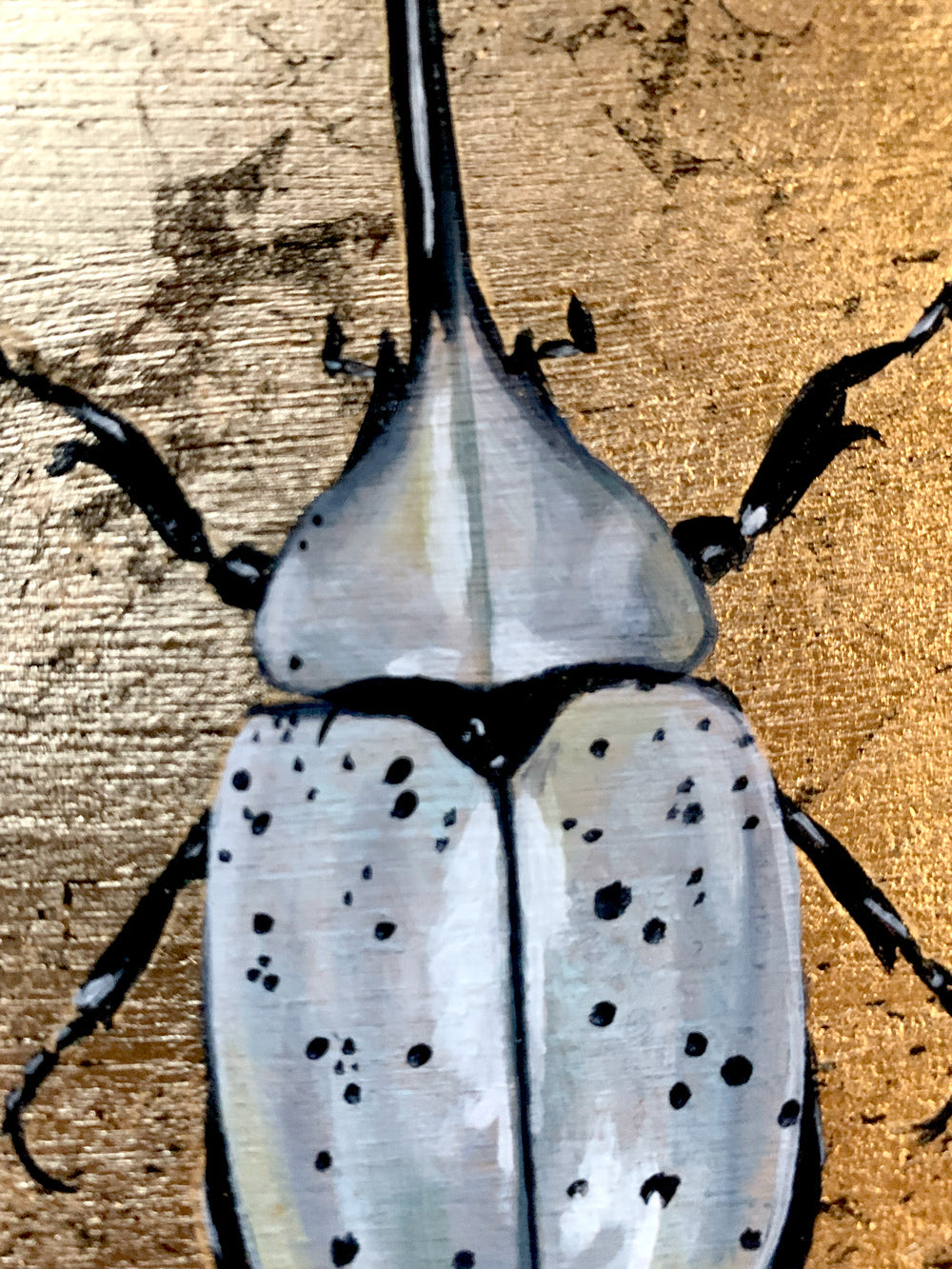 white hercules beetle painting air element detail
