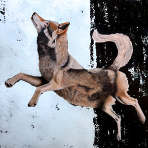 Ascent large wolf painting wall art