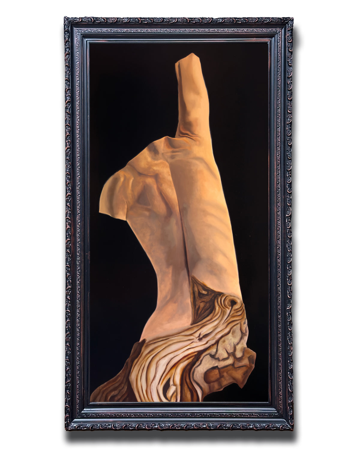 &quot;The Heart Asks Return, Not Gold&quot; Figurative Torso Oil Painting in ornate frame by Danny Gordo