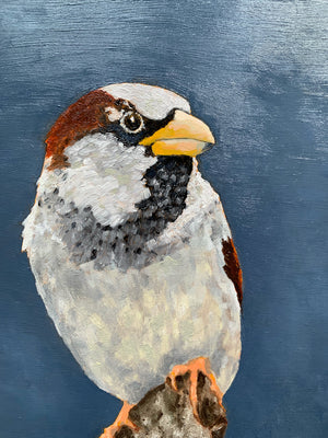 bird oil painting texture detail