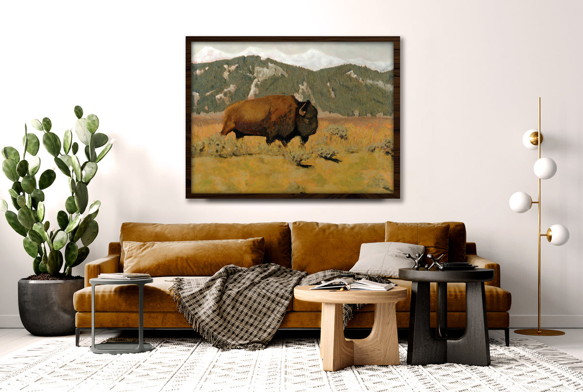 "Grace in Every Scar" Bison Art Print