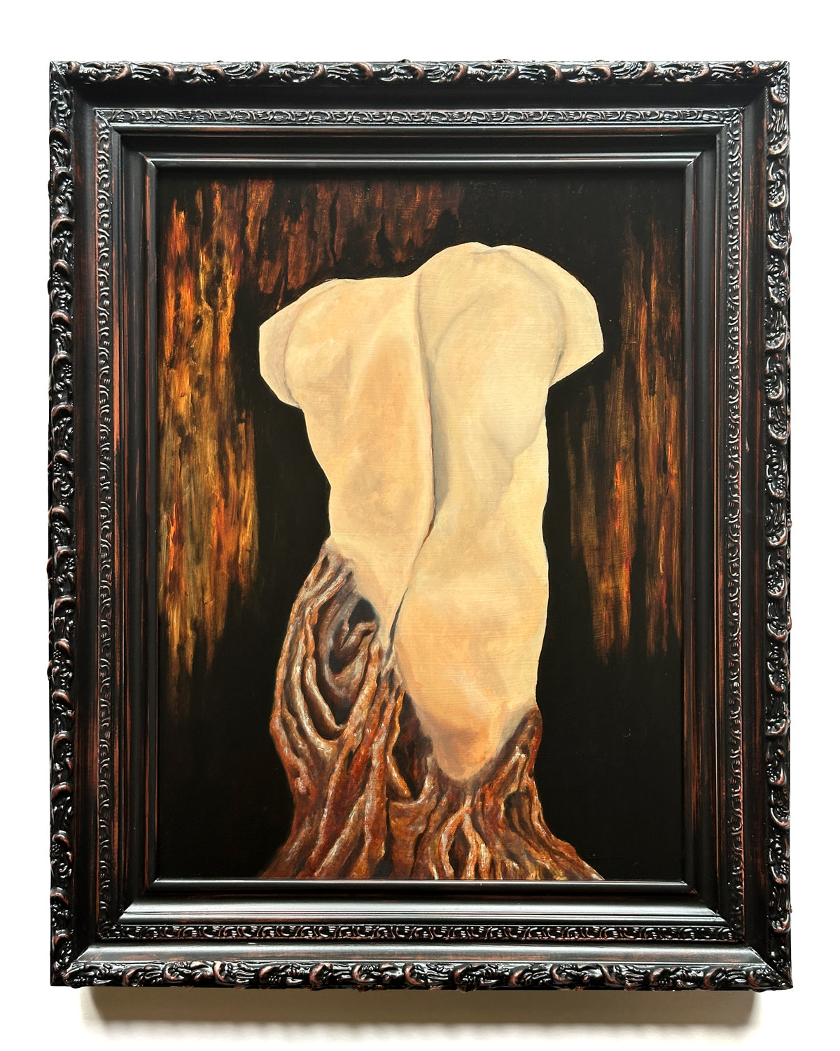 framed surreal oil figure painting by danny schreiber