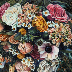 bouquet embellished canvas print 