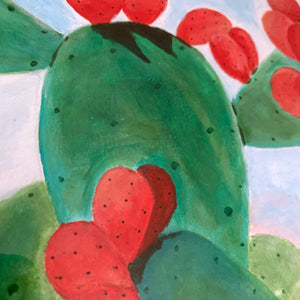 cactus flower painting detail