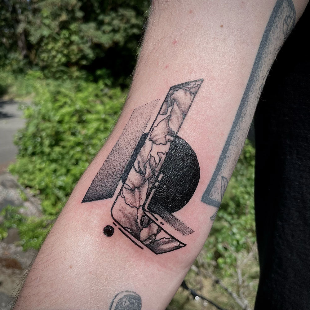 abstract floral tattoo