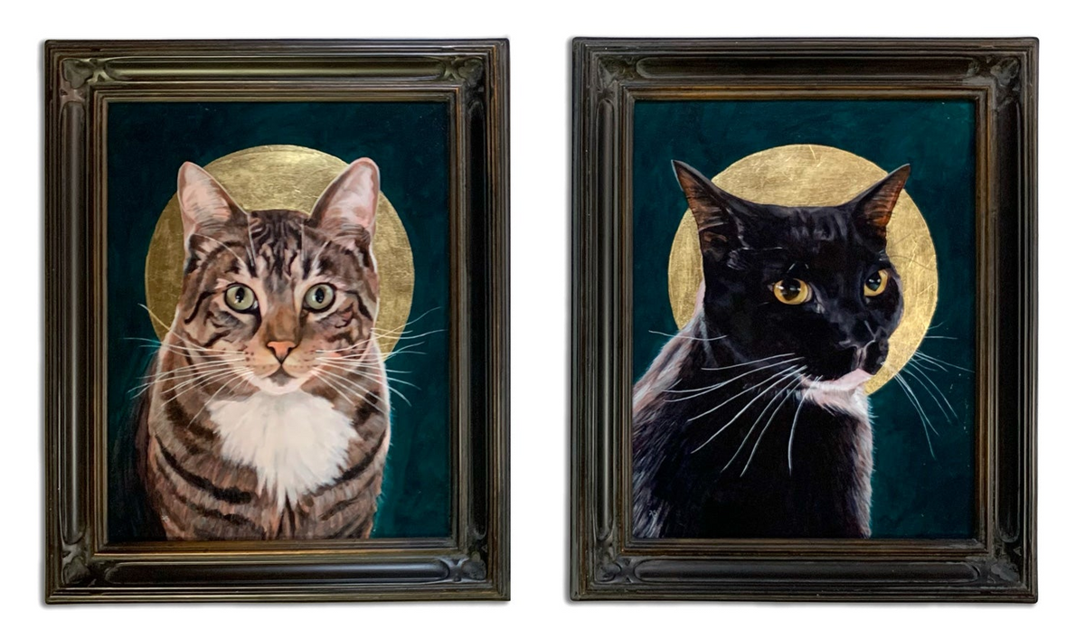 Cat portrait paintings