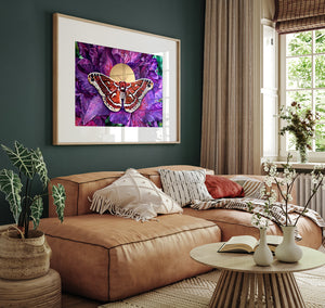 ceanothus moth art print purple wall art