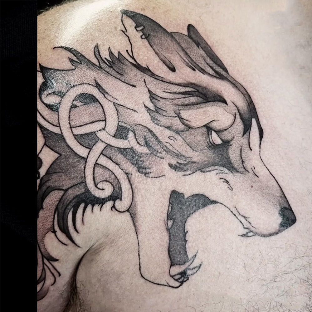 celtic wolf tattoo by Mary Kuzmin