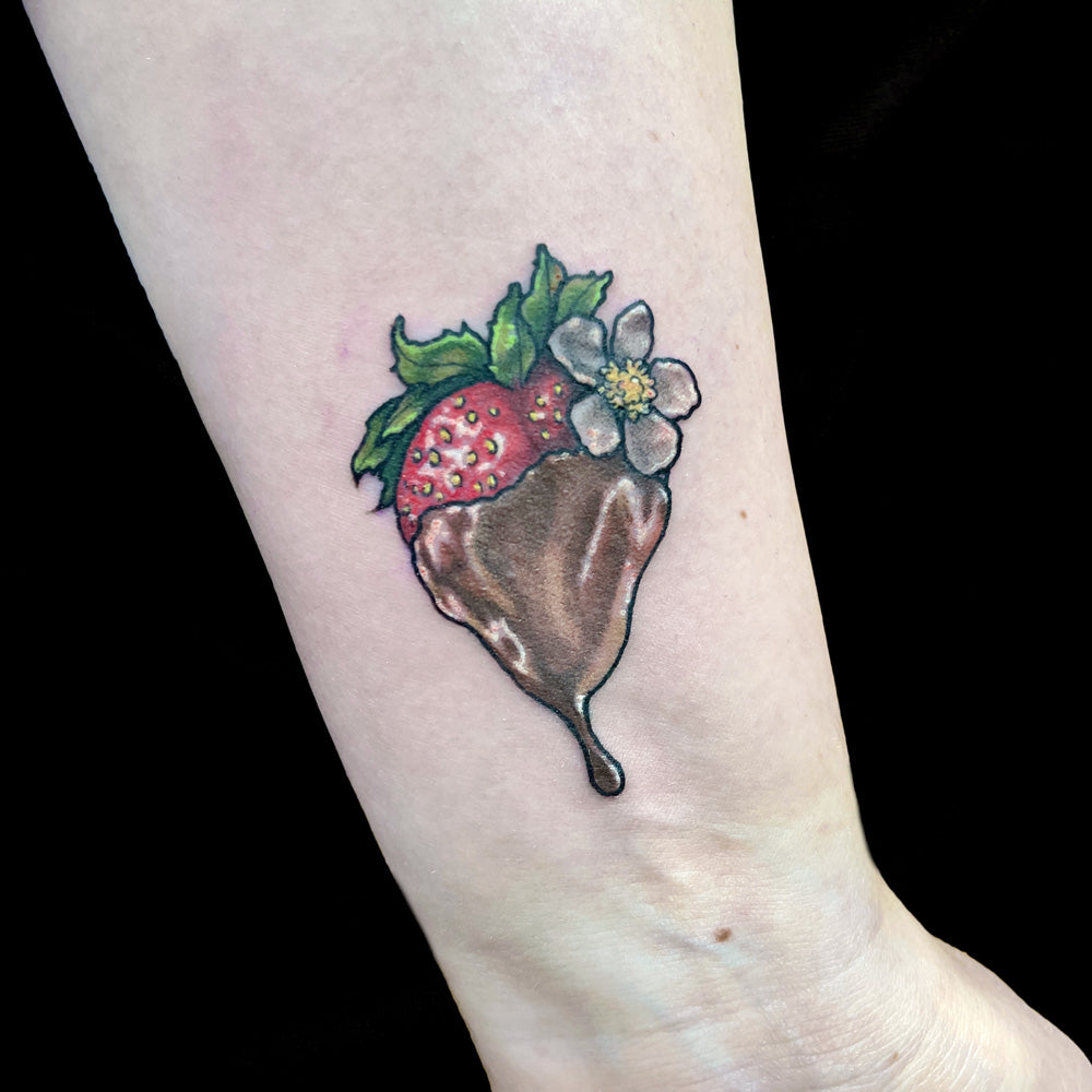 chocolate strawberry tattoo by Cass