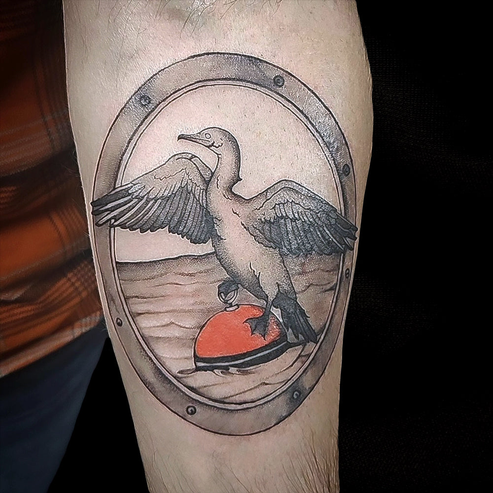 cormorant tattoo by Mary Kuzmin