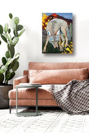 coyote desert painting wall art