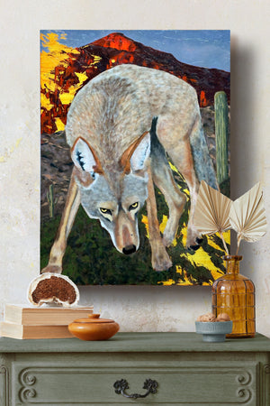 coyote painting on wall