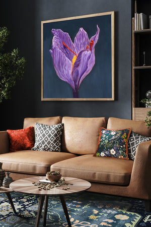 crocus purple flower art print 