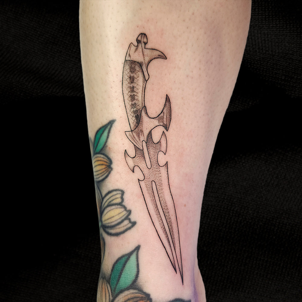 dagger tattoo by Lydia Pitts