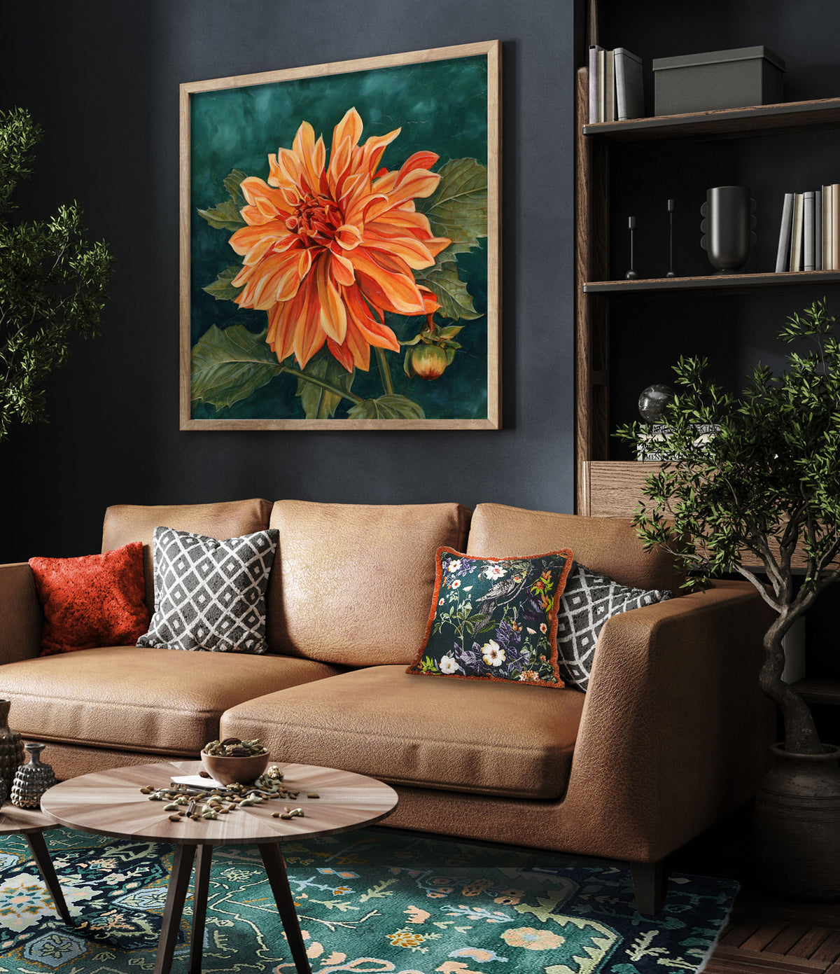 dahlia wall art decor