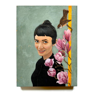 Eos woman floral portrait painting 