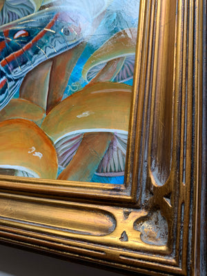 carved gold leaf wood frame detail
