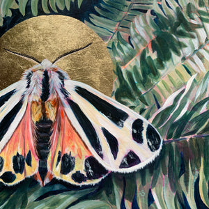 fern nais tiger moth painting detail