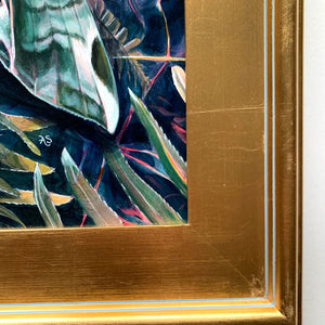 painting in wide gold leaf frame detail